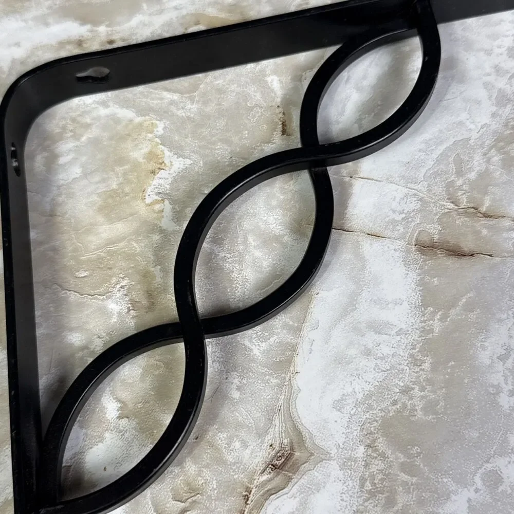 Celtic Scroll solid metal Wall Brackets - Black - 8 Inch - Set of 2